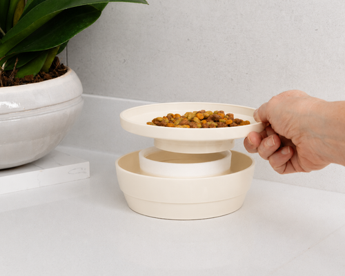 Whisker Wise Anti-ant Feeding Bowl - Calico Cream