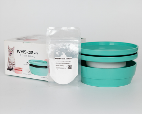 Whisker Wise Anti-ant Feeding Bowl - Turquoise